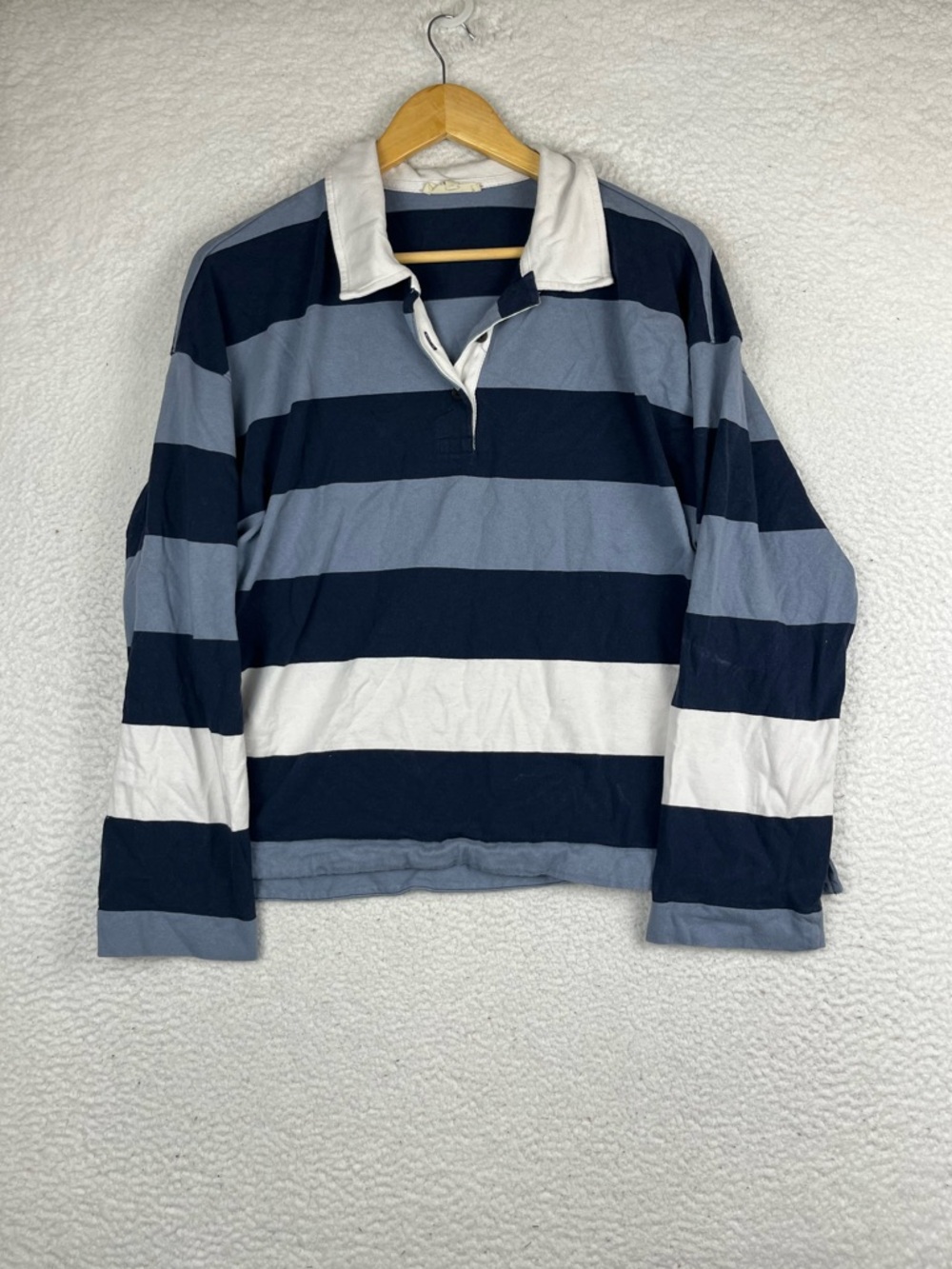 Madewell blue navy stripe rugby shirt